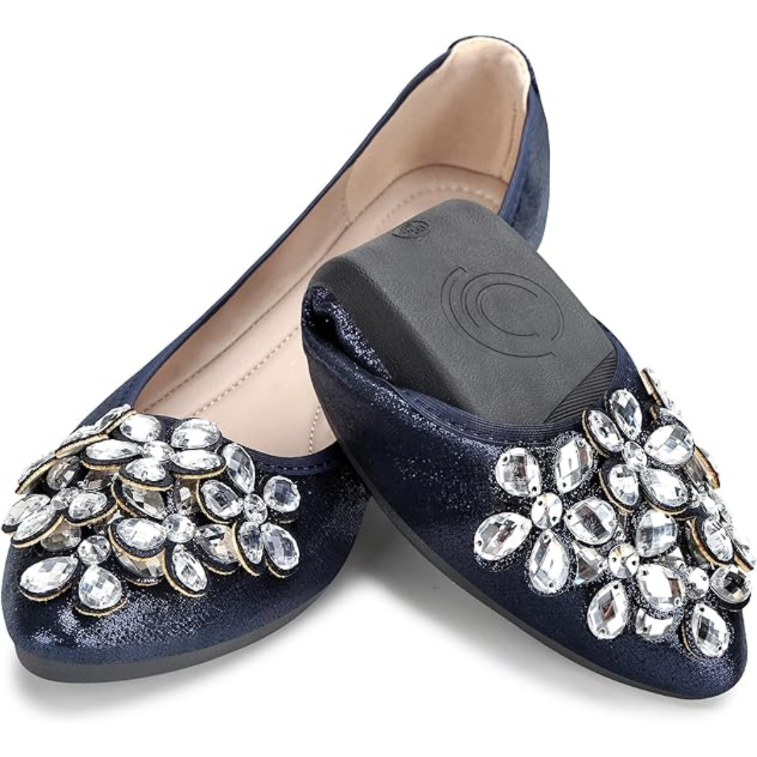Women's Rhinestone Embellished Ballet Flats