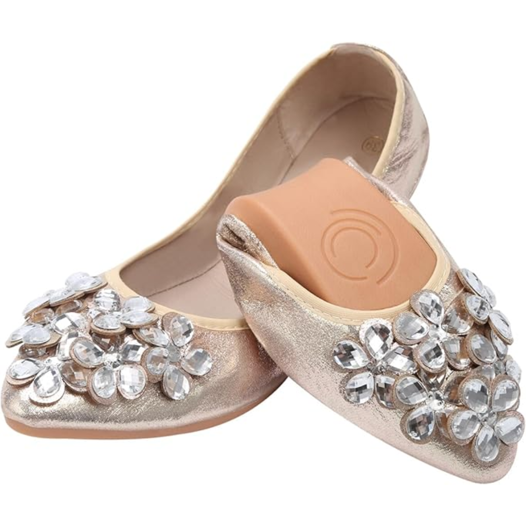 Women's Rhinestone Embellished Ballet Flats