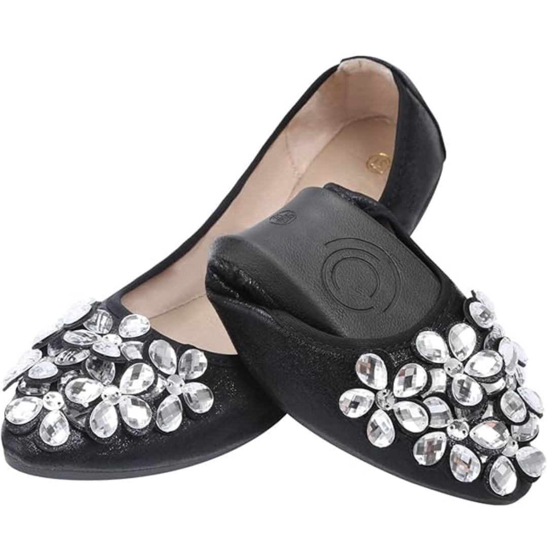 Women's Rhinestone Embellished Ballet Flats