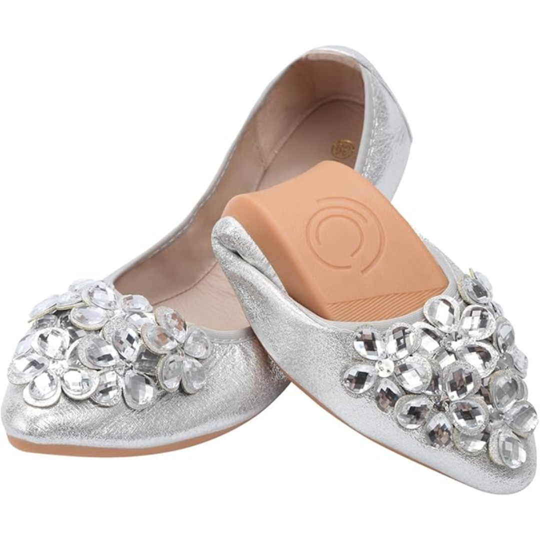 Women's Rhinestone Embellished Ballet Flats