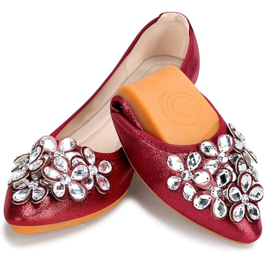 Women's Rhinestone Embellished Ballet Flats