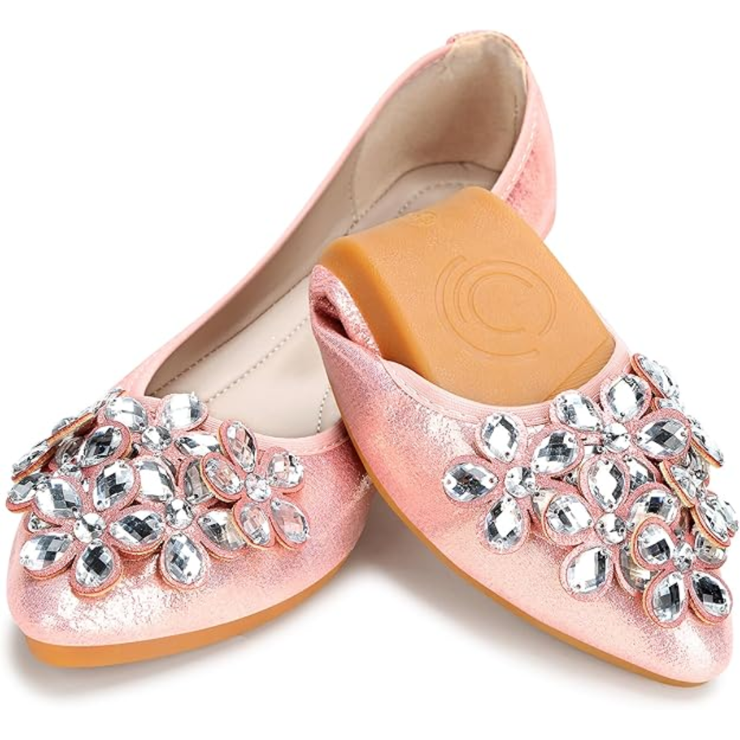 Women's Rhinestone Embellished Ballet Flats