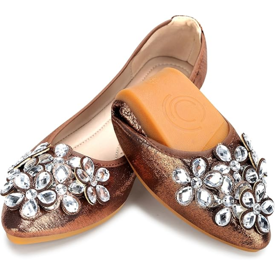 Women's Rhinestone Embellished Ballet Flats