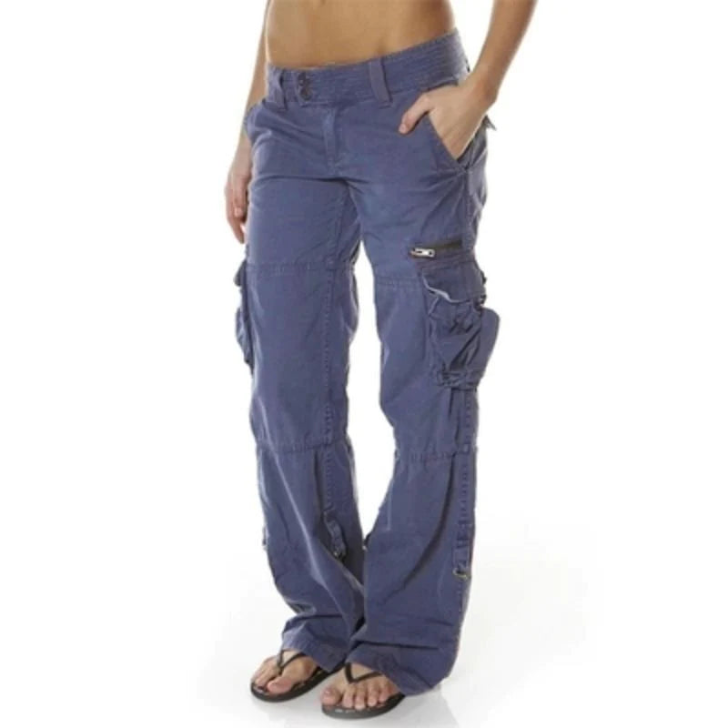 Women's Straight Fit Multi-Pocket Cargo Trousers