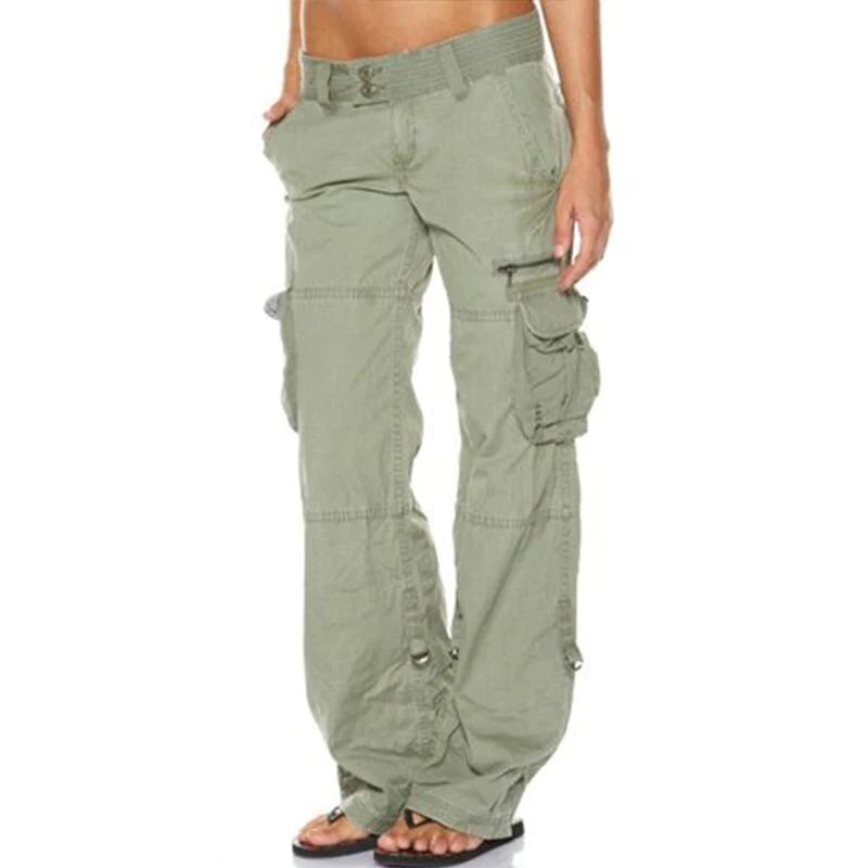 Women's Straight Fit Multi-Pocket Cargo Trousers