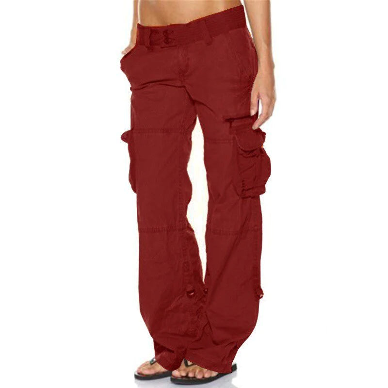 Women's Straight Fit Multi-Pocket Cargo Trousers