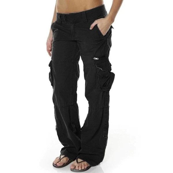 Women's Straight Fit Multi-Pocket Cargo Trousers