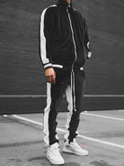 Classic velvet full zip tracksuit in black