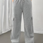 Joggers Womens Cargo Relaxed Fit Elastic Waist Soft Lounge Pants