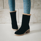 Ankle Boots Womens Cuffed Faux Fur Lined Winter Warm Flat Heel