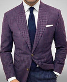 Fall Slim Fit Plaid Two Button Suit Blazer for Men