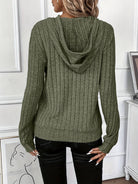 Hoodie Womens Textured Knit Pullover Soft Cozy Relaxed Everyday