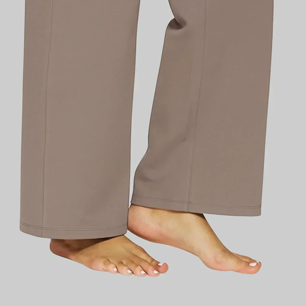 Fall Stretch High Waist Wide Leg Pull On Pants for Women