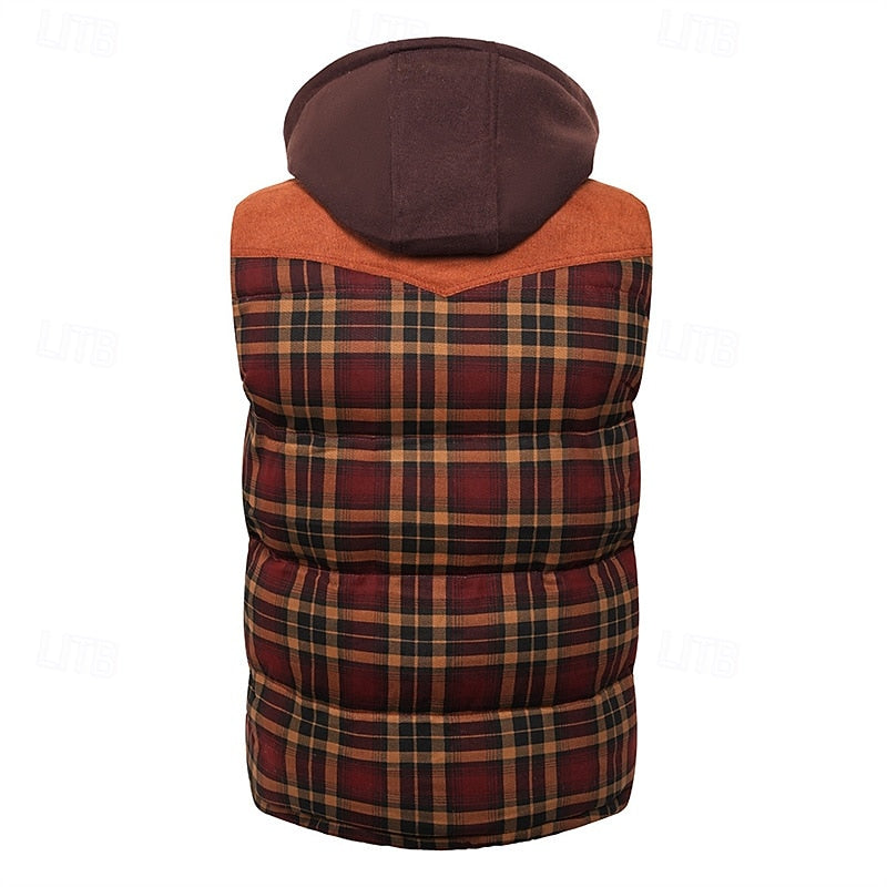 Vest Mens Hooded Quilted Sleeveless Puffer Gilet Zip Front Padded