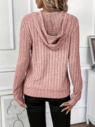 Hoodie Womens Textured Knit Pullover Soft Cozy Relaxed Everyday