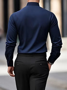 Fall Slim Fit Breathable Long Sleeve Dress Shirt for Men