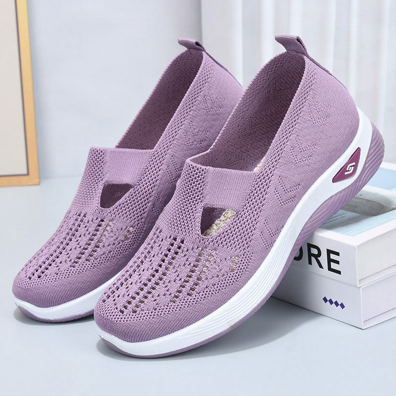 Mesh Slip On Orthopedic Walking Sneakers for Women in Lilac