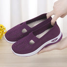 Mesh Slip On Orthopedic Walking Sneakers for Women in Dark Purple