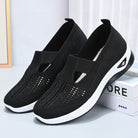 Mesh Slip On Orthopedic Walking Sneakers for Women in Black