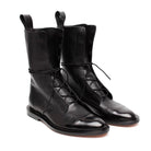 Fall Laced Front Cap Toe Low Heel Boots for Women