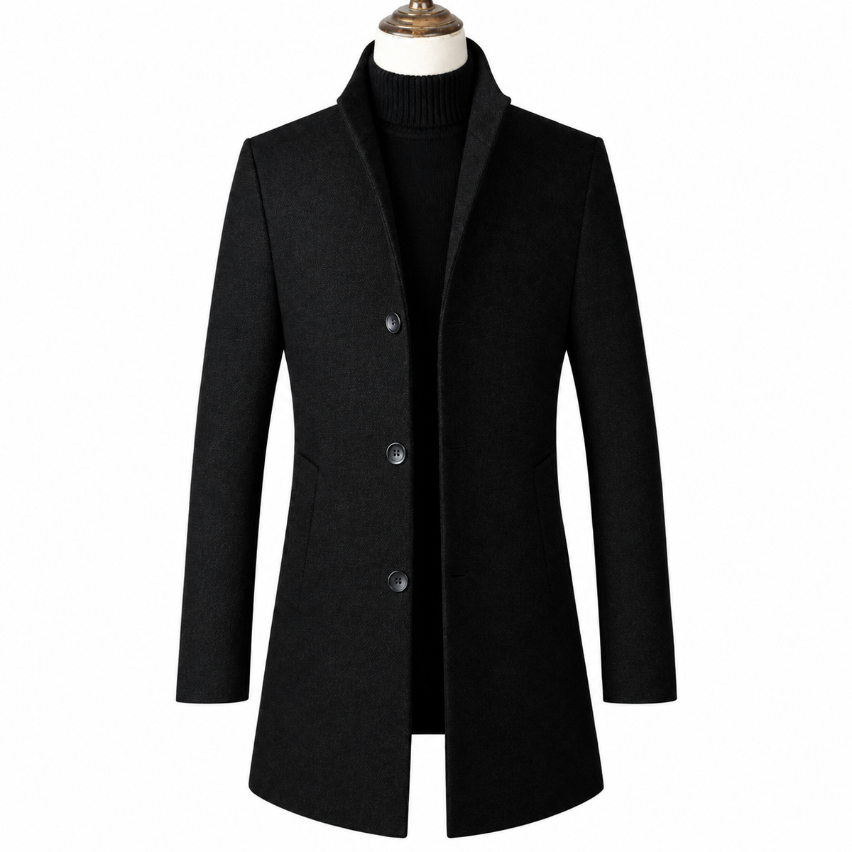 Blazer Mens Stand Collar Formal Woven Button Front Mandarin Dress