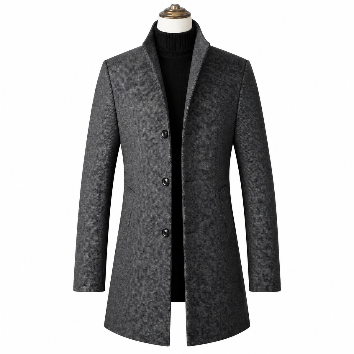 Blazer Mens Stand Collar Formal Woven Button Front Mandarin Dress