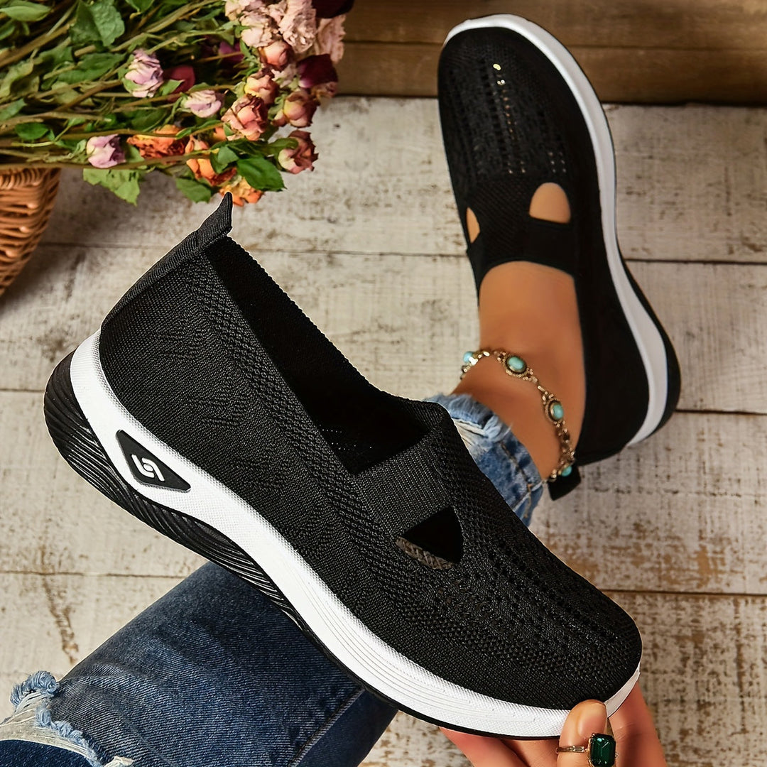 Lightweight Slip On Walking Sneakers with Cutout for Women