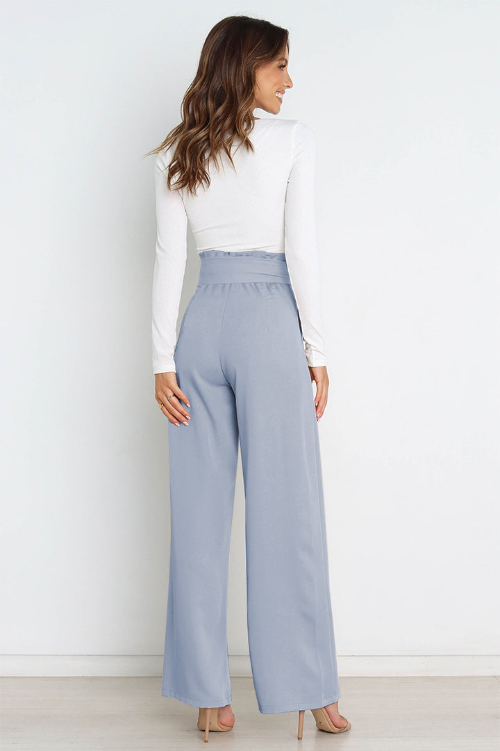 High waist paperbag pant with bow detail, view 15