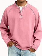 Vintage style relaxed long sleeve shirt in pink