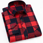 Check Shirt Mens Brushed Long Sleeve Button Front Warm Flannel Feel