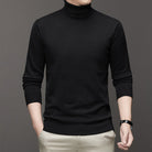 Turtleneck Sweater Mens Fine Gauge Knit Ribbed Neck Hem Pullover