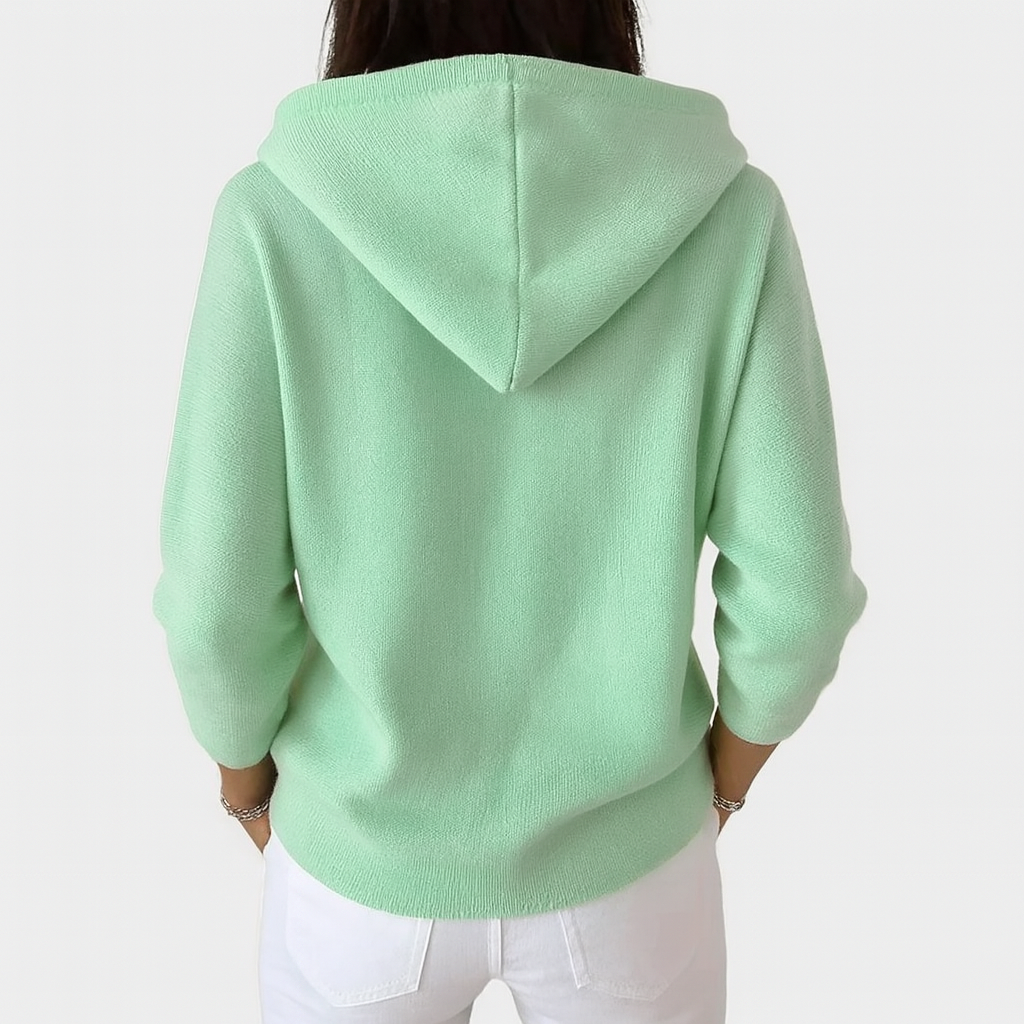 Cardigan Sweater Womens Hooded Relaxed Button Front Longline Knit