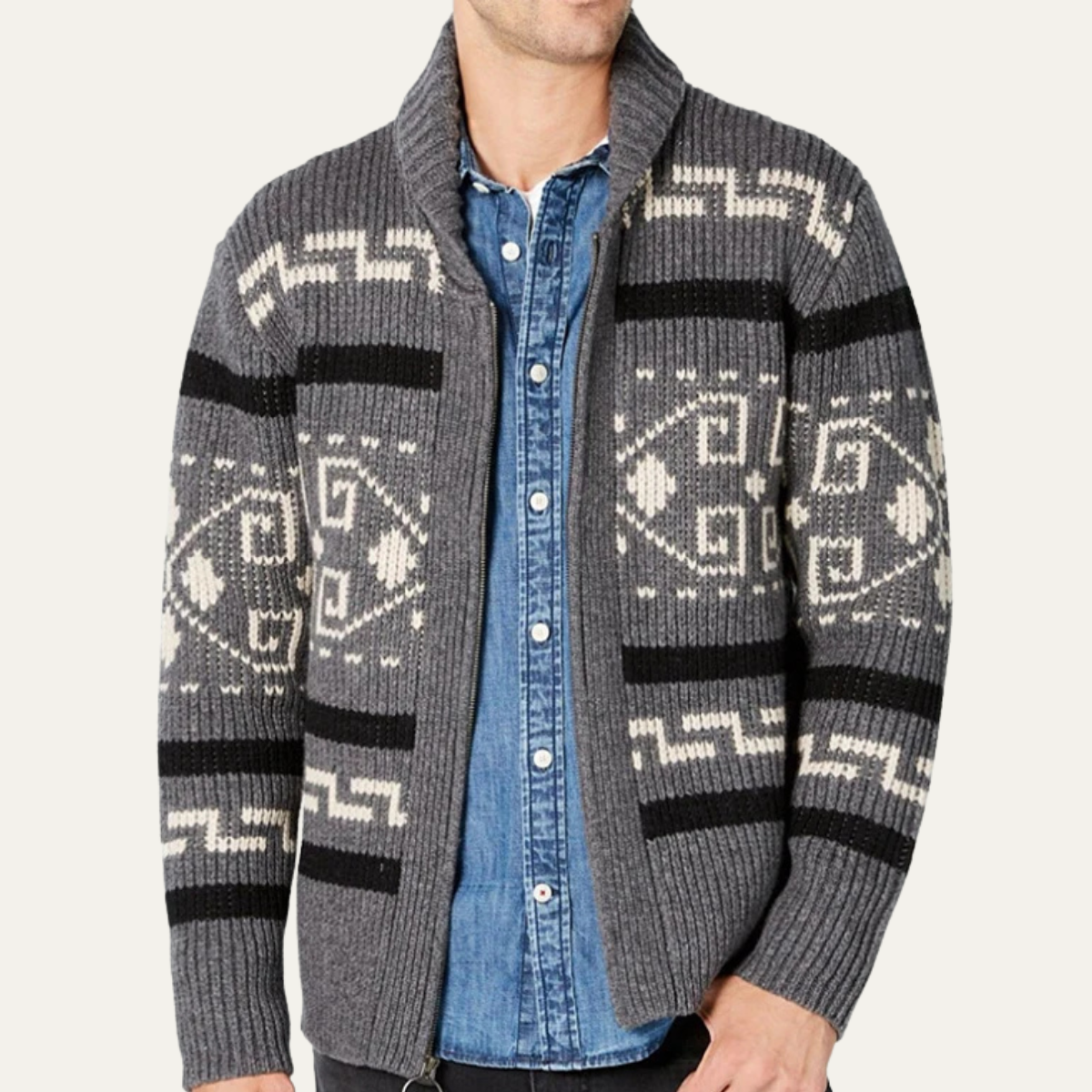Cardigan Sweater Mens Oversized Open Front Soft Drape Knit