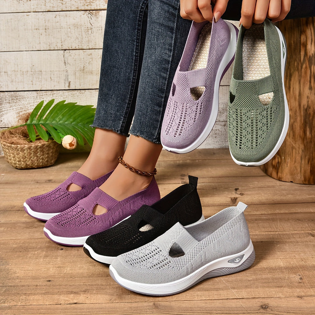 Lightweight Slip On Walking Sneakers with Cutout for Women