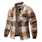 Flannel Shirt Jacket Mens Plaid Structured Lined Overshirt Warm