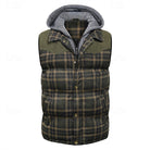 Vest Mens Hooded Quilted Sleeveless Puffer Gilet Zip Front Padded