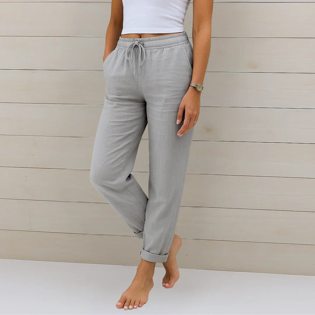 Breathable stretch relaxed fit pant in gray