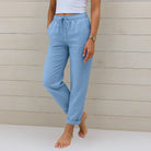Breathable stretch relaxed fit pant in blue