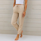 Breathable stretch relaxed fit pant in cream