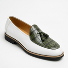 Croc embossed leather tassel loafer, view 13