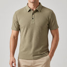 Featherlight waffle knit polo shirt, view 7