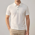 Featherlight waffle knit polo shirt, view 9