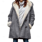 Winter Coat Womens Hooded Relaxed Warm Lined Longline Zip Front