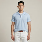 Rolled sleeve waffle knit relaxed polo, view 2