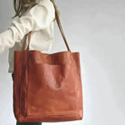 Structured heritage tote bag in brown
