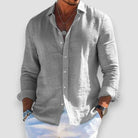 Lightweight long sleeve summer shirt in gray