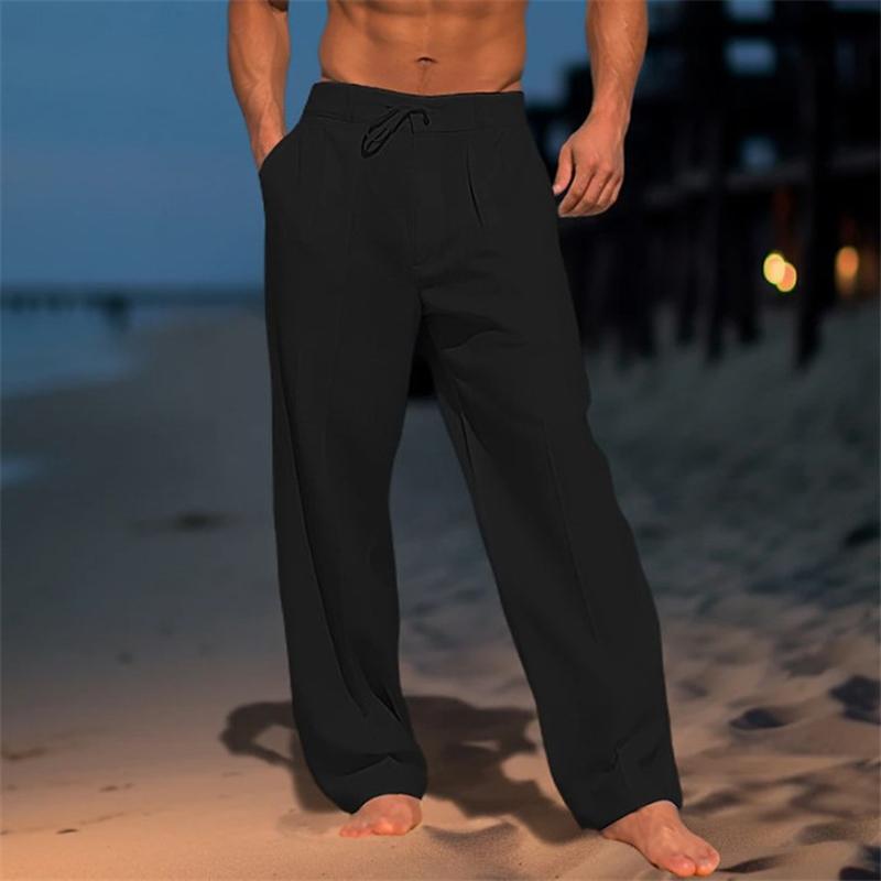 Lightweight wide leg summer pant in black