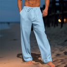 Lightweight wide leg summer pant in blue