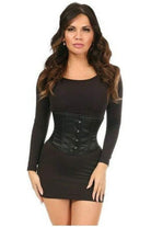 Halloween Black Satin Mini Waist Cincher Corset for Women
