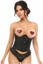 Halloween Black Satin Open Bust Underwire Underbust Corset for Women